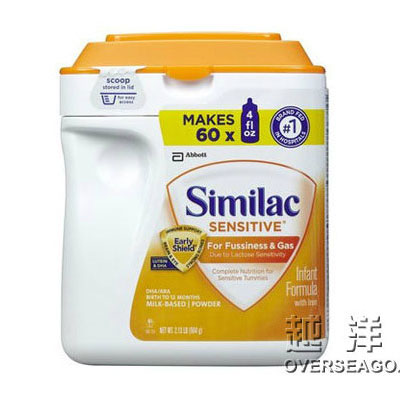 Similac 雅培 1段/一段 过敏性体质婴幼儿奶粉(Sensitive)(适合一岁以下)(1盒装，964g/盒*1)，原价￥628，限时仅售￥448！绝对正品，超低折扣，含美国直邮～