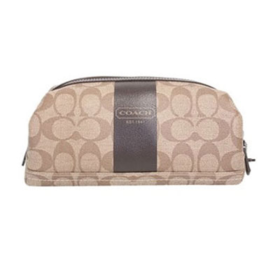 COACH 蔻驰 男式旅行帆布包 BLACK/WHITE HERITAGE STRIPE TRAVEL KIT BAG （COACH F77279 / COACH 77279）(黑色) ，原价￥980，限时仅售￥720！绝对正品，超低折扣，含美国直邮～