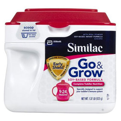 Similac雅培 2段/二段 金盾成长阶段婴幼儿豆奶粉(Soy-Based Formula)(适合9-24个月)(1罐装，623g/罐*1)，原价￥448，限时仅售￥328！绝对正品，超低折扣，含美国直邮～
