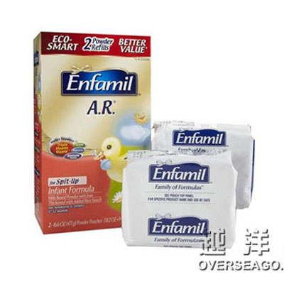 Enfamil 美赞臣 1段/一段 防呕吐经济型袋装婴幼儿奶粉(A.R. For Spit Up)(适合1岁以下)(4盒装，944g/盒*4)，原价￥2248，限时仅售￥1578！绝对正品，超低折扣，含美国直邮～
