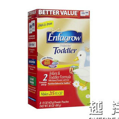Enfamil 美赞臣 2段/二段 金尊极品经济型袋装婴幼儿奶粉(Premium)(适合9个月以上)(1盒装，850g/盒*1)，原价￥518，限时仅售￥358！绝对正品，超低折扣，含美国直邮～