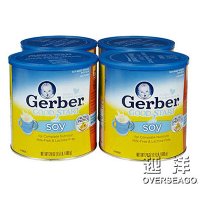 Gerber Good Start 嘉宝雀巢 2段/二段 婴儿豆类配方营养奶粉(Soy)(适合9-24月)(4罐装，680g/罐*4)，原价￥1688，限时仅售￥1068！绝对正品，超低折扣，含美国直邮～