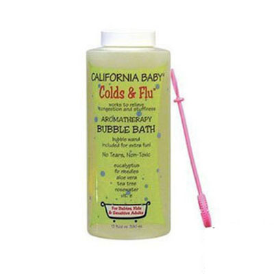 California Baby 加州宝宝 感冒流感香薰泡泡浴 Colds & Flu Aromatherapy Bubble Bath(适用新生儿及以上)(1瓶装，390ml/瓶*1)，原价￥268，限时仅售￥188！绝对正品，超低折扣，含美国直邮～