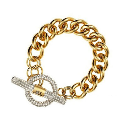 JUICY COUTURE 橘滋 圆形镶钻搭扣手链 PAVE TOGGLE BRACELET(YJRU5864)，原价1280，限时仅售￥920！绝对正品，超低折扣，含美国直邮～
