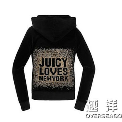 JUICY COUTOURE 橘滋 2012年新款女士连帽卫衣 JUICY LOVES NEW YORK VELOUR HOODIE(JG007088)(多色)，原价￥2318，限时仅售￥1528！绝对正品，超低折扣，含美国直邮～