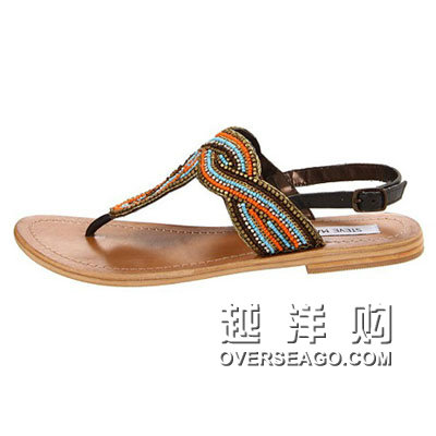 STEVE MADDEN 史蒂夫•马登 串珠夹脚平底鞋SHIEKK (7937862)(彩色/银色)，原价￥1388，限时仅售￥708！绝对正品，超低折扣，含美国直邮～