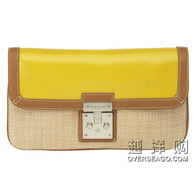 NINE WEST玖熙 女士拼色手拿包EYES CLOSED CLUTCH(黄色，枚红色，黑色)，原价￥980，限时仅售￥520！绝对正品，超低折扣，含美国直邮～