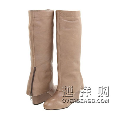 Steve Madden 史蒂夫•马登 新款女士坡跟高筒靴 P-Miles (灰褐色/黑色)，原价￥1488，限时仅售￥908！绝对正品，超低折扣，含美国直邮～
