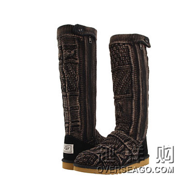 UGG  Australia 新款女士高筒雪地靴 Patchwork (漂白黑/漂白巧克力色)，原价￥2458，限时仅售￥1628！绝对正品，超低折扣，含美国直邮～