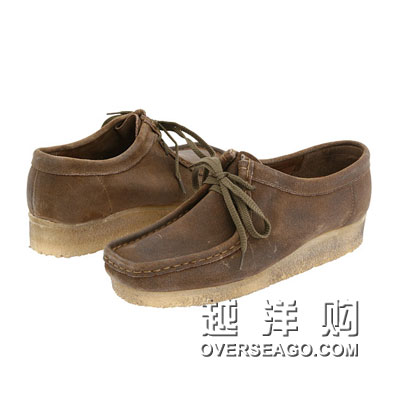 Clarks 其乐 新款女式绒面平底鞋 Wallabee (蜂蜡色/巧克力色绒面/沙滩黄绒面/忧郁灰褐色)，原价￥1988，限时仅售￥1228！绝对正品，超低折扣，含美国直邮～