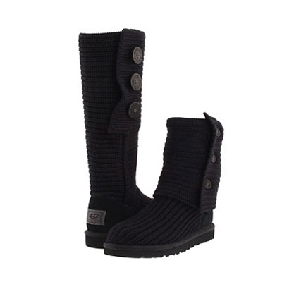 UGG  Australia 新款女士经典中筒雪地靴 Classic Cardy (黑色/灰色)，原价￥2138，限时仅售￥1598！绝对正品，超低折扣，含美国直邮～