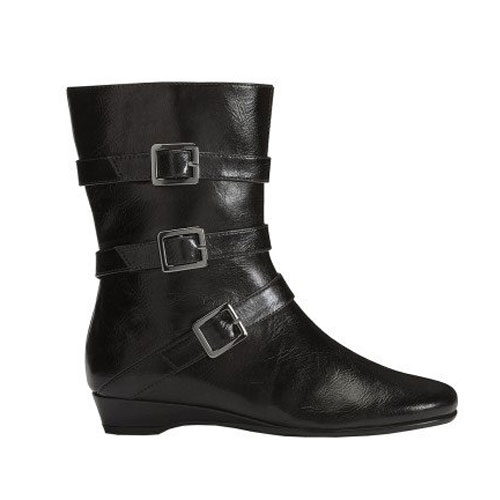 Aerosoles 爱柔仕 新款女式低跟中筒靴 Sot N Pepper (棕色/黑色/黑色布面)，原价￥1968，限时仅售￥1188！绝对正品，超低折扣，含美国直邮～