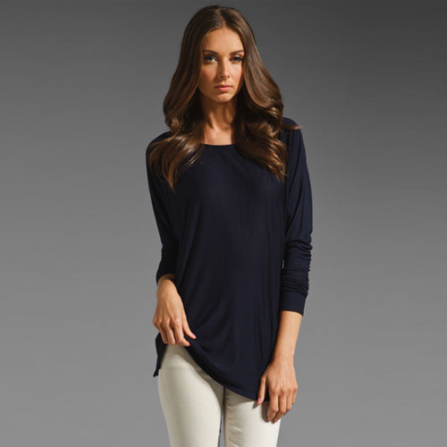 Vince Camuto 文斯·卡莫多 新款女式长袖打底衫 Dolman Tee (藏青色)，原价￥2278，限时仅售￥1548！绝对正品，超低折扣，含美国直邮～