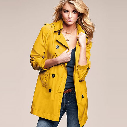 VICTORIA'S SECRET 维多利亚的秘密 新款女式双排扣雨衣外套 Double-breasted Raincoat (黑色)，原价￥2488，限时仅售￥1668！绝对正品，超低折扣，含美国直邮～