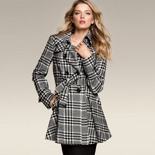 VICTORIA'S SECRET 维多利亚的秘密 新款女士羊毛风衣 Wool Trench Coat(白色/黑色/红色/咖啡色/深蓝色/灰色/黑白格子)，原价￥2678，限时仅售￥1968！绝对正品，超低折扣，含美国直邮～