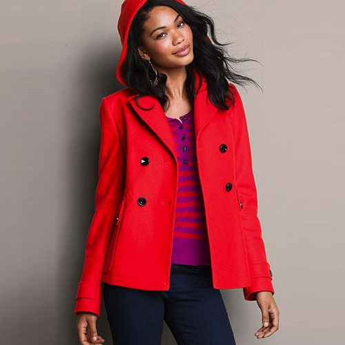 VICTORIA'S SECRET 维多利亚的秘密 新款女式连帽妮子大衣 Hooded Peacoat (红色/黄色/黑色)，原价￥2088，限时仅售￥1368！绝对正品，超低折扣，含美国直邮～