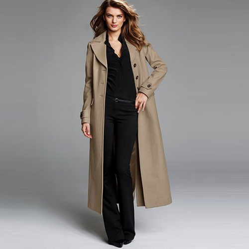 VICTORIA'S SECRET 维多利亚的秘密 新款女式超长风衣 Wool Maxi Coat (卡其色/黑色)，原价￥3268，限时仅售￥2348！绝对正品，超低折扣，含美国直邮～