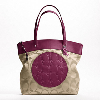 COACH 蔻驰 LAURA帆布真皮手提包（F18335）(银色+卡其色/枚红色+卡其色)，原价￥，限时仅售￥！绝对正品，超低折扣，含美国直邮～