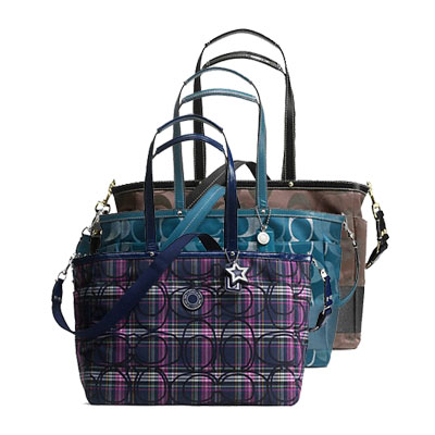COACH 蔻驰 SIGNATURE STRIPE MULTIFUNCTION TOTE系列包包，原价￥2868，限时仅售￥1968！绝对正品，超低折扣，含美国直邮～