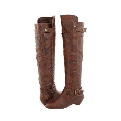 Steve Madden 史蒂夫•马登 新款女式低跟高筒靴 Zeda (棕色/黑色)， 原价￥1658，限时仅售￥858！绝对正品，超低折扣，含美国直邮～