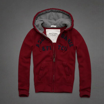 ABERCROMBIE & FITCH  阿贝克隆贝比&费奇 新款男士带帽卫衣 Lookout Mountain Hoodie(深绿色/深红色)，原价￥1388，限时仅售￥748！绝对正品，超低折扣，含美国直邮～