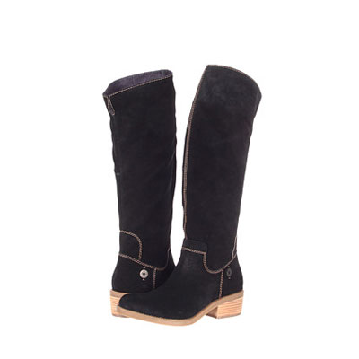Calvin Klein 新款女士方跟高筒靴 Jeans Gianna (黑色/深咖啡色)，原价￥1848，限时仅售￥1198！绝对正品，超低折扣，含美国直邮～