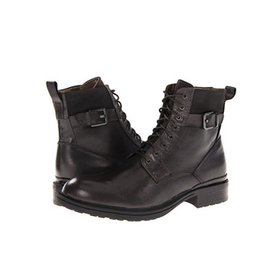 Calvin Klein 新款男士皮革中筒靴 Garson (黑色/木炭色)，原价￥1798，限时仅售￥1178！绝对正品，超低折扣，含美国直邮～