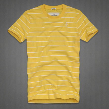 ABERCROMBIE & FITCH 阿贝克隆贝比&费奇 新款男士经典条纹短袖 Keene Valley Tee (黑色/白色/蓝色/绿色/黄色)，原价￥878，限时仅售￥358！绝对正品，超低折扣，含美国直邮～