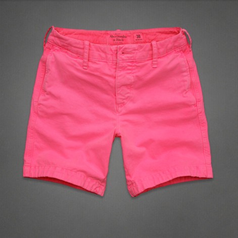 ABERCROMBIE & FITCH  阿贝克隆贝比&费奇 新款男士休闲短裤 Owen Pond Shorts (白色/粉红色)，原价￥1058，限时仅售￥408！绝对正品，超低折扣，含美国直邮～