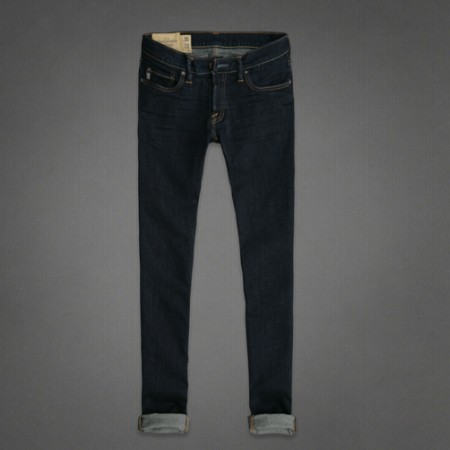 ABERCROMBIE & FITCH  阿贝克隆贝比&费奇 新款紧身牛仔裤 Super Skinny Jeans (深蓝色)，原价￥1028，限时仅售￥488！绝对正品，超低折扣，含美国直邮～