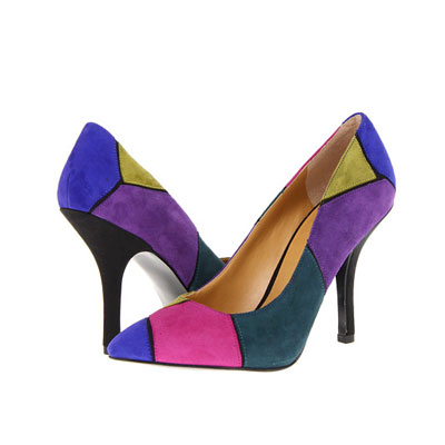 Nine West 玖熙 新款女士拼接高跟鞋 BoogieDown (蓝色/深灰褐色)，原价￥1458，限时仅售￥828！绝对正品，超低折扣，含美国直邮～