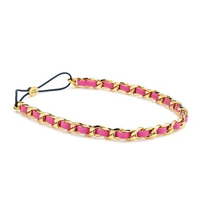 Juicy Couture 橘滋 Leather & Chain Headband 新款女士锁链发带 (YTRUA572)(粉色/橘色/蓝色/绿色)，原价￥878，限时仅售￥458！绝对正品，超低折扣，含美国直邮～