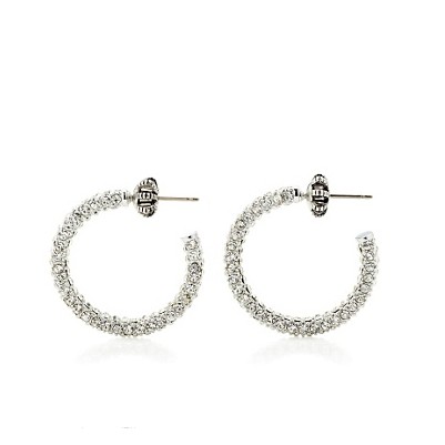Juicy Couture 橘滋 新款女士耳环 Small Pave Hoops (YJRU6464)(金色/银色)，原价￥928，限时仅售￥468！绝对正品，超低折扣，含美国直邮～