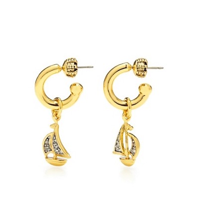 Juicy Couture 橘滋 新款女士帆船耳环 Sailboat Small Hoops (YJRU6393)，原价￥838，限时仅售￥428！绝对正品，超低折扣，含美国直邮～