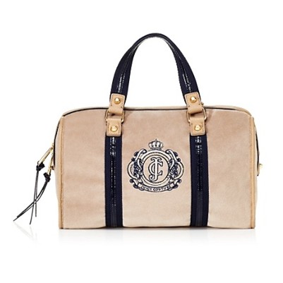 Juicy Couture 橘滋 新款女士天鹅绒手提包 Sailor Girl Iconic Velour Steffy (YHRU3399)(红色/粉红色/蓝色)，原价￥1978，限时仅售￥1238！绝对正品，超低折扣，含美国直邮～