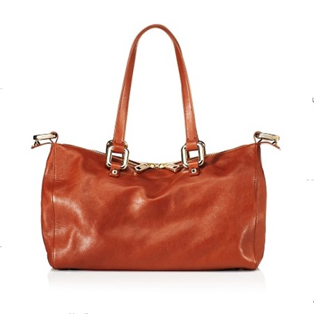 Juicy Couture 橘滋 新款女士软面牛皮单肩手提包 Frankie Leather Satchel (YHRU340)(红色/黑色/白色/粉红色/棕色)，原价￥2208，限时仅售￥1548！绝对正品，超低折扣，含美国直邮～