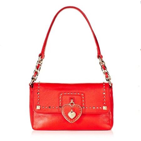 Juicy Couture 橘滋 新款女士桃心铆钉迷单肩手提包 Heart Charm Mini Bag (YHRU3496)(红色/黑色)，原价￥1988，限时仅售￥1258！绝对正品，超低折扣，含美国直邮～
