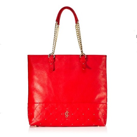 Juicy Couture 橘滋 新款女士铆钉单肩手提包 Tomi Leather Tote (YHRU3504)(红色/黑色/棕色)，原价￥2268，限时仅售￥1538！绝对正品，超低折扣，含美国直邮～
