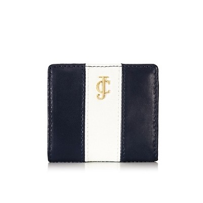 Juicy Couture 橘滋 新款女士条纹真皮短款钱包 Stripe Leather Mini Small French Purse (YSRU2549)(深蓝色)，原价￥1658，限时仅售￥848！绝对正品，超低折扣，含美国直邮～