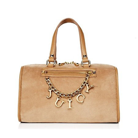 Juicy Couture 橘滋 新款女士天鹅绒丝绒手提包 Iconic Charm Velour Steffy (YHRU3405)(黑色/灰色/粉红色)，原价￥2388，限时仅售￥1638！绝对正品，超低折扣，含美国直邮～