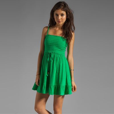 Juicy Couture 橘滋 女士新款吊带裙 Terry Dress (JG008131)(绿色)，原价￥1878，限时仅售￥1188！绝对正品，超低折扣，含美国直邮～