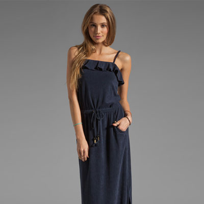 Juicy Couture 橘滋 新款女士连衣吊带裙 Terry Maxi Dress (JG008087)(粉红色/深蓝色)，原价￥1988，限时仅售￥1298！绝对正品，超低折扣，含美国直邮～