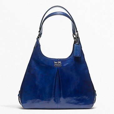 COACH 蔻驰 麦迪逊新款女士漆皮单肩手提包 MADISON PATENT MAGGIE (F21238)(蓝色)，原价￥3998，限时仅售￥1988！绝对正品，超低折扣，含美国直邮～