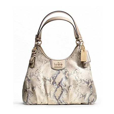 COACH 蔻驰 麦迪逊新款女士单肩手提包 MADISON EMBOSSED METALLIC PYTHON MAGGIE (F23751)(杏色)，原价￥3798，限时仅售￥2478！绝对正品，超低折扣，含美国直邮～