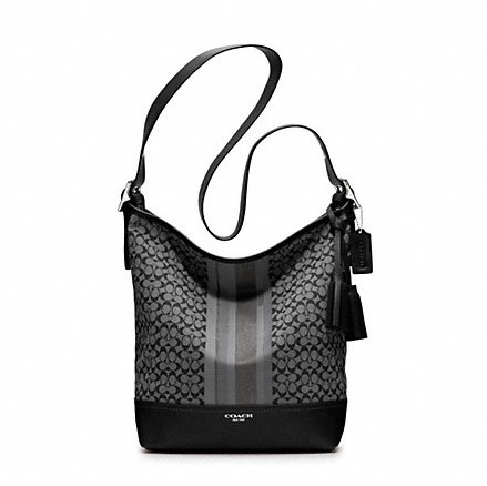 COACH 蔻驰 新款女士单肩手提斜跨包 SIGNATURE STRIPE DUFFLE (F19918)(浅卡其色)，原价￥2838，限时仅售￥1778！绝对正品，超低折扣，含美国直邮～