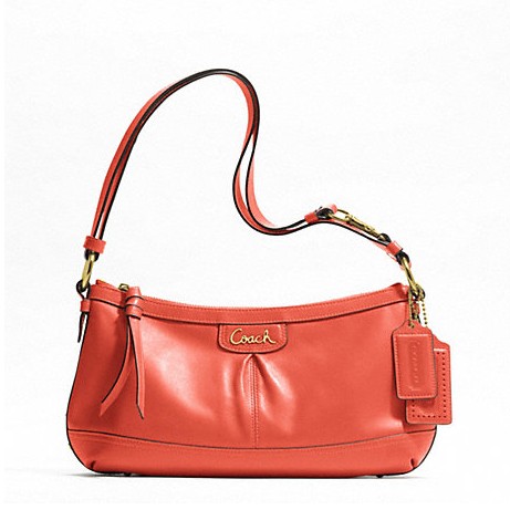COACH 蔻驰 新款真皮女士单肩手提斜挎包 PARK LEATHER DUFFLE (F19729)(褐色/橘色/黑色/银色黄色)，原价￥2468，限时仅售￥1358！绝对正品，超低折扣，含美国直邮～