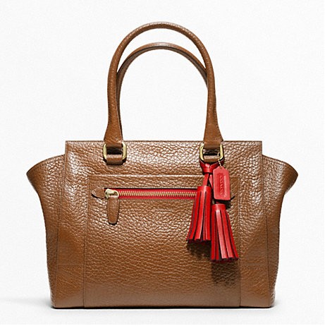 COACH 蔻驰 新款女士莱格西纹理真皮单肩手提包 TEXTURED LEATHER MEDIUM CANDACE CARRYALL (F19926)(褐色/浅灰色/墨色)，原价￥3368，限时仅售￥1848！绝对正品，超低折扣，含美国直邮～