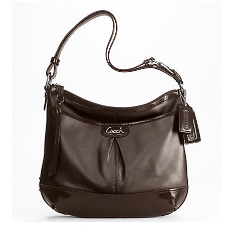 COACH 蔻驰 新款女士真皮单肩斜挎包 PARK LEATHER DUFFLE (F19726)(黑色/褐色/粉色/银色)，原价￥2568，限时仅售￥1628！绝对正品，超低折扣，含美国直邮～