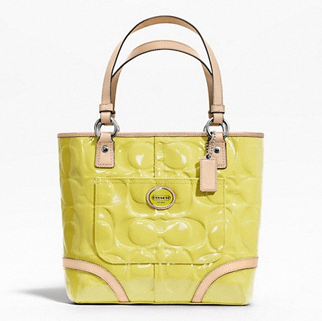 COACH 蔻驰 新款女士压花漆皮单肩手提包 PEYTON EMBOSSED PATENT TOTE (F22322)(黄色/灰色/红色/橘色)，原价￥2468，限时仅售￥1158！绝对正品，超低折扣，含美国直邮～