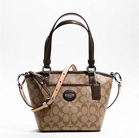 COACH 蔻驰 新款女士经典Logo单肩手提斜挎包 PEYTON SMALL POCKET TOTE (F20097)(黑色/卡其色)，原价￥2438，限时仅售￥1098！绝对正品，超低折扣，含美国直邮～